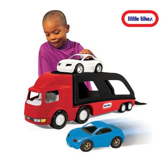 Didelis žaislinis 72 cm sunkvežimis vilkikas su 2 mašinėlėmis | Raudonas | Little Tikes 